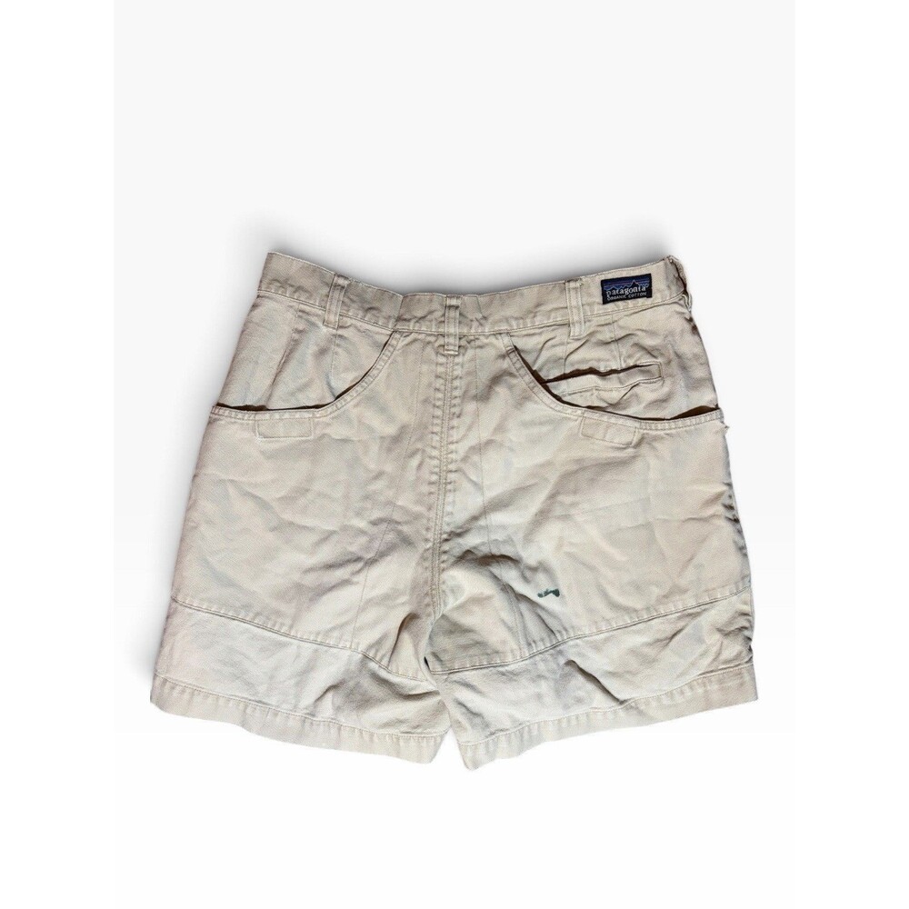 Patagonia Vintage 90s Stand Up Shorts Size 32 Organic Cotton Mens Khaki Hiking